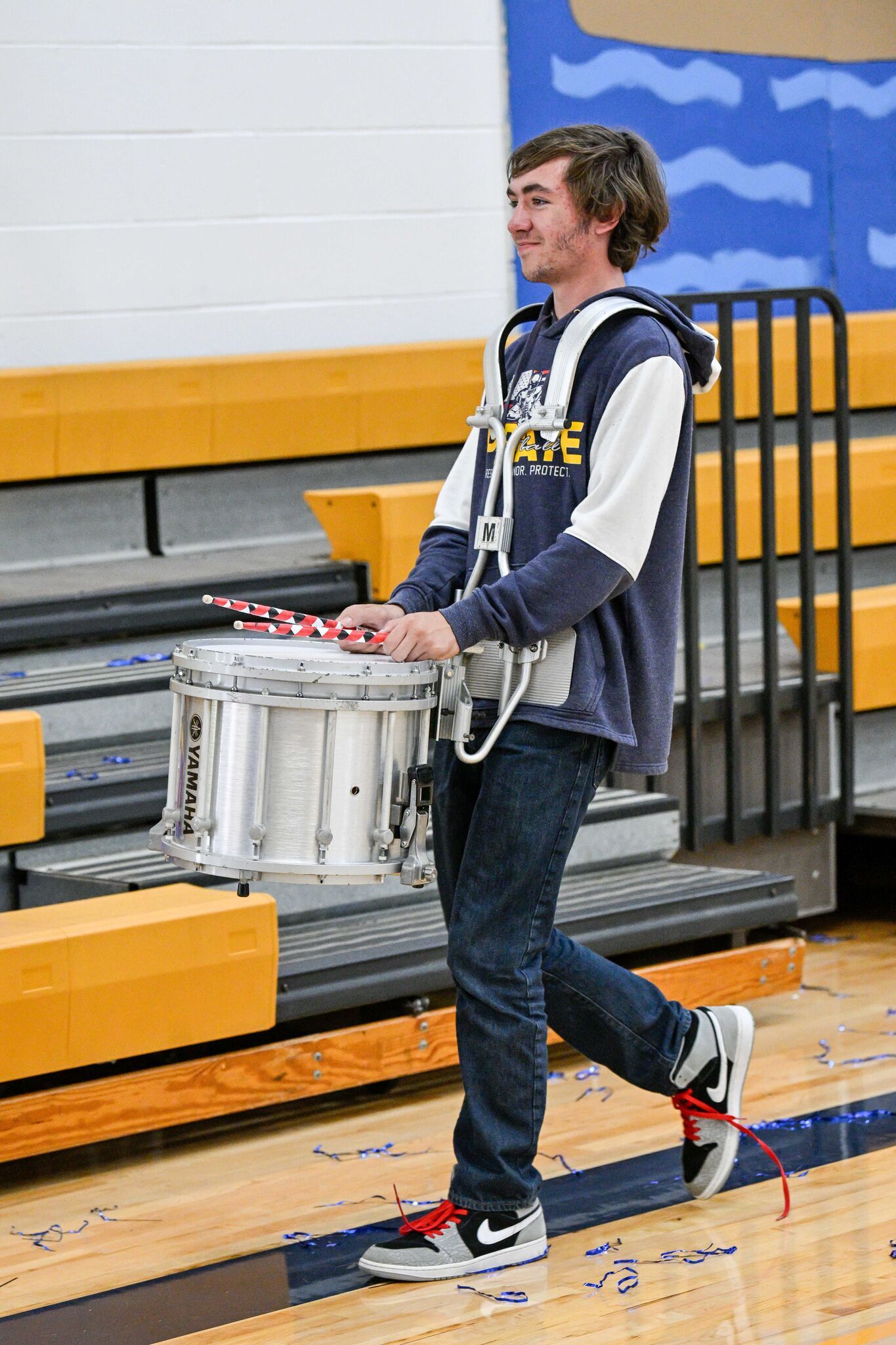 High school band percussionist
