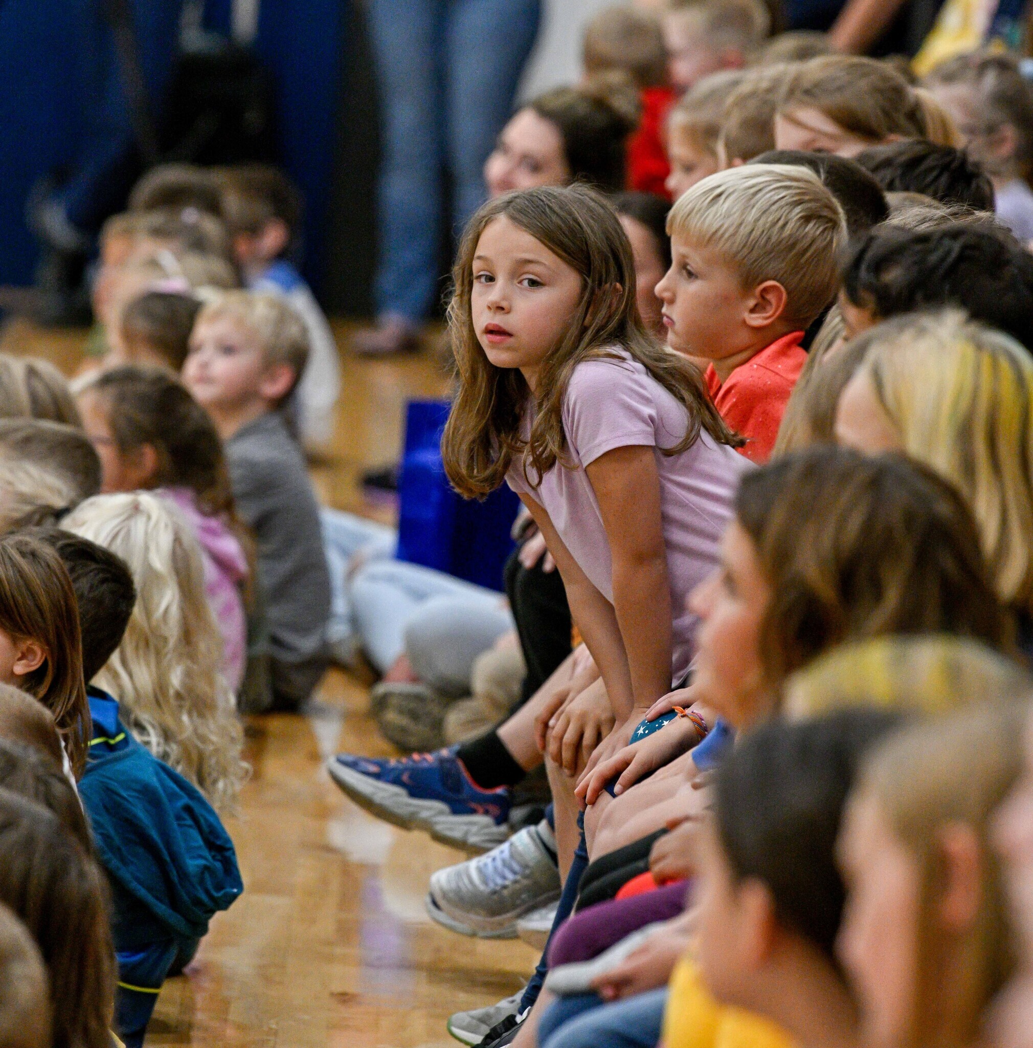 Elementary students at assembly