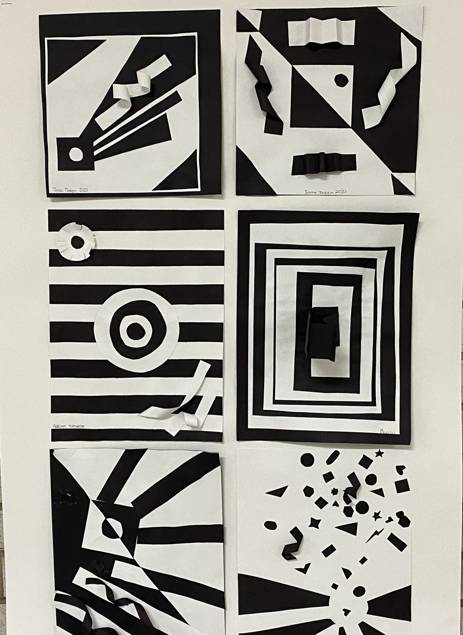 Black and white designs showing on paper