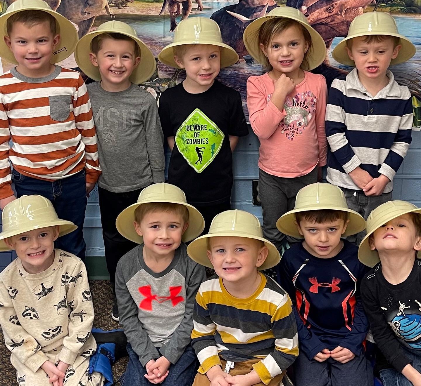 Elementary Students in safari hats