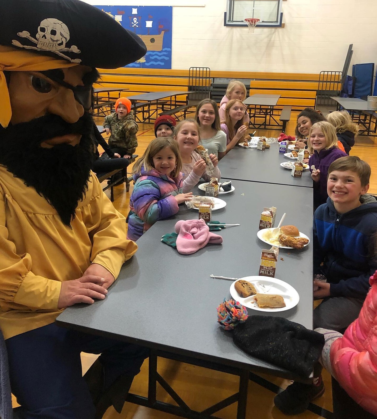 Elementary Students with Pirate Pete