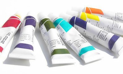 Tubes of acrylic paint